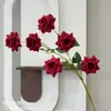 Vermelho vinho popular material de flor de simulação Eucalipto Hortênsia palma vermelha rosa vermelha com salão de casamento estrada atacado