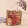Bolsa tote coreana estilo estudante, bolsa de linho da moda para almoço, nova bolsa de lona estilo japonês para marmita