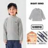 Camiseta Térmica para Niños Europeos Derecha Camiseta de Invierno con Forro de Felpa Superior Estilo Nuevo Cuello Semi Alto Ropa para Niños Niños Bebé Ropa de Invierno