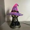 Lámparas de Sombrero de Bruja de Nuevo Producto Transfronterizas Resina Gótico Noche de Halloween Adorno de Lámpara de Sombrero de Bruja