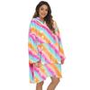 Manta con capucha perezosa de punto pulóver con diseño de estrella de cinco puntas luminosa, doble capa, para TV, ropa de dormir cálida a prueba de frío para mujer, otoño e invierno