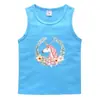 Unicórnio Verão unicórnio Colete Coreano Casual Camiseta Básica Absorvente de Suor Doce Infantil Sem Mangas Camiseta