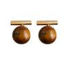 Pendientes de color Maillard otoño e invierno Nuevos pendientes retro de piedra de ojo de tigre de moda pendientes de lujo ligeros de una sola palabra geométricos simples