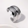 Anéis de Aço Inoxidável Mais Vendidos no Exterior, Modernos, Simples, Clássicos, Retrô, Ouro 18K, Aço Titânio Não Desbota, Joias de Mão para Atacado