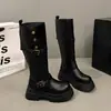 Super Venda Quente Botas Longas de Duas Vias Botas Merade Knight 2026 Nova Outono Botas de Solado Grosso Arredondadas Botas de Cano Alto