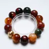 [Acompañamiento de Buena Suerte] Pulsera de Cristal de Ojo de Tigre Rojo Natural para Mujer La Más Fácil de Combinar Pulsera de Flor Roja con Pegamento Rojo Lepidolita Verde Venta al por Mayor