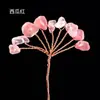 Árvore da Fortuna de Cristal Natural Feita à Mão Fio de Cobre Trançado Árvore de Cristal Semi-Acabada Árvore da Fortuna de Cascalho de Cristal DIY