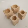 Almohadillas Redondas de Madera Maciza, Juego de Cuatro, para Patas de Mesa, Patas de Cama, Bloques Elevadores de Muebles, Almohadillas de Soporte para Patas de Gabinete Talladas en Madera Maciza