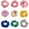 Al por mayor en stock scrunchie rosa simple y suave, coletero de punto de color liso alta elasticidad, diadema, scrunchie
