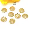 Paquete de oro de 18k copo de nieve metal flor sombrero pétalos DIY joyería pulsera cuentas soporte espaciador arena oro accesorios