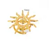 Lele Jewelry Anillo de Acero de Titanio Chapado en Oro de 18 Quilates Acero Inoxidable Dios del Sol Transfronterizo Europeo y Americano Anillo Único de Gama Alta