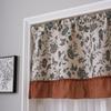 Cortina de Café Floral Retro Americana con Volantes, Media Cortina de Tela sin Perforaciones para Puerta de Baño, Cortina Corta