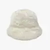 Sombrero de Felpa Blanco para Mujer Invierno Estilo Coreano Sombrero de Cubo Cálido Estilo Japonés Sombrero de Protección contra el Frío de Moda Grueso Fresco Sombrero con Protección para las Orejas