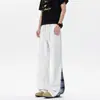 Pantalones casuales de cuadros patchwork para hombre, 190 cm de alto, extralargos, holgados, ligeramente acampanados, pierna recta, pants deportivos, talla grande