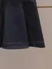 Shenzhen Nanyou Moda Fina para Mujer Verano Nuevo Vintage Estilo Hong Kong Corbata de Lazo en la Cintura Cuello en V Vestido de Mezclilla
