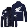 Nova jaqueta masculina de primavera e outono com logo de carro, moda solta, comércio exterior europeu e americano, tamanhos grandes, jaqueta de piloto, vestuário masculino