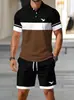 Comércio Exterior Aliexpress Temu Moda Masculina Casual Camiseta Polo de Manga Curta Estampa 3D Conjunto de Roupas e Calças