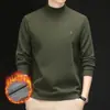 Sudadera Nueva de Invierno con Forro Grueso de Felpa, Cuello Semi-Alto, Versátil, Casual, Cálida, Capa Base para Hombre