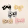 Acessórios de Cabelo DIY Artesanais de Rede com Laço de Pérola Sintética Fofo e Doce Broche Flor para Sapato de Cabelo