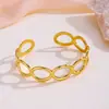 Venta Caliente Transfronteriza Joyería de Arena Dorada Pulseras Suministro Especial Pulseras Abribles de Acero Inoxidable para Mujeres Sensación de Alta Gama Modernas Venta al por Mayor
