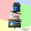 Bolo de Aniversário Balão de Filme de Alumínio Festa Celebração Evento Arranjo feliz dia de aniversário Decoração de Aniversário Balão