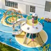 Resbaladilla de acero inoxidable con forma de OVNI, equipo de juego exterior hecho a medida para jardines de infancia y áreas residenciales, instalación de entretenimiento con escultura y señalización