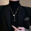 Collar con borlas de diamantes de moda coreana, cadena de clavícula distintiva que combina con todo, collar de cadena de lana ligero y de lujo de alta gama para mujer.