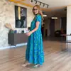 2026 Verano Moda Casual Transfronteriza Europea y Americana Estampado Bolsillo Holgado Vestido Largo para Mujer Ropa para Mujer
