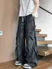 Pantalones Tie-Dye Retro Americanos Nuevos de Verano 2026 para Hombre, Pantalones de Paracaidista Sueltos Plisados Rectos Casuales, Pantalones de Pierna Ancha