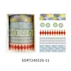 Caixa Vintage e Fita Colorida com Borda de Papel Decoração para Diário Colagem Fita de Cor Sólida suit Pequenos Adesivos para Estudantes