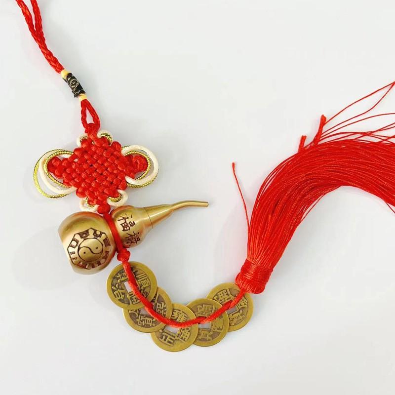 金边结+安康铜葫芦黄铜五帝钱
