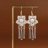 Estilo Étnico Joyería de Plata Bordada Pendientes Nuevos para Mujer Joyería de Performance Estilo Chino Pendientes Bordados Artísticos Retro