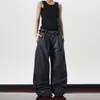 Pantalones Cargo de Diseño Desestructurado Retro Americano Unisex Simples Versátiles Nuevos Holgados Casuales Rectos