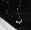 Colar Pingente de Pérola com Gradiente Simples Tamanho 2026 Novo Estilo Luxo Leve Design de Nicho Corrente para Clavícula Acessórios