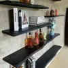 Estante de Almacenamiento Colgante de Pared Divisoria de Una Palabra Transfronterizo al por Mayor para Dormitorio Sala de Estar Cocina Pared de Fondo Estante de Almacenamiento Simple de Madera
