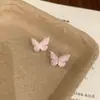 Brincos de Tarraxa Borboleta Coloridos com Óleo Drip Verão Doce Simples Moderno de Alta Qualidade Brinco Versátil para o Dia a Dia Personalidade Fresca