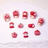 Navidad Caricatura Manzana Roja Arte de Uñas Joyería Diamante de Resina Material DIY Funda de Teléfono Móvil Pegamento de Crema Accesorios para Uñas Portátiles