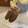 Sandalias Romanas Huecas Tejidas de Red de Pesca de Nicho Europeo y Americano para Mujer, Nuevo Estilo de Verano, Chanclas Planas de Pescador de Punta Redonda Cerradas