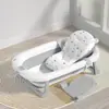 Bañera para Bebé con Sensor de Temperatura para Uso en Casa, Plegable y Adecuada para Sentarse y Acostarse, Tina de Baño Infantil Ampliada y Engrosada, Tina para Remojar Bebés
