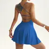 Muyao Comércio Exterior Roupas de Yoga Femininas Saia Plissada com Alça Saia Curta Vestido Esportivo Fitness Duas em Uma