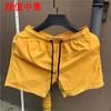 Calça de Verão Masculina Calça de Praia Estilo Coreano Calça Tripla Shorts de Secagem Rápida Cor Doce Solta Fina Tendência Shorts Esportivos