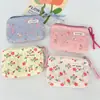 Porta-moedas Florido Fresco de Alto Valor Espuma Novo Estilo Bolsa de Armazenamento para Meninas Portátil Pequena Bolsa de Armazenamento para Batom para Viagem