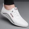 Sapatos de couro de verão Sapatos masculinos de couro macio Sola macia Sapatos casuais de negócios masculinos Slip-on Sapatos leves de feijão Sapatos brancos