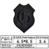 Pegatinas de tela bordadas autoadhesivas, sellos bordados por computadora, marca de moda, insignia de cuero negro, parche decorativo para prendas.