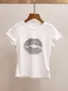 Shenzhen Nanyou Roupas Femininas de Alta Qualidade Verão Novo Estilo Casual Francês Versátil Slim-Fit Manga Curta Estampa Design Camiseta