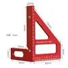 Regla triangular extendida de aleación de aluminio para carpintería, regla de ángulo métrico, herramienta de medición de marcado y posicionamiento para carpintería
