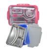 Lonchera, Caja de Plástico Acero Inoxidable Transparente con Tapa para Conservar Fresco, Lonchera Sellada, Caja Bento