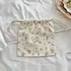 STEENAIO Bolsa de Armazenamento de Miudezas com Cordão Floral Bolsa de Troco para Caminhada Bolsa Pequena de Pano para Levar na Mão Bolsa para Celular (Bem-estar