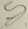 Corda de Pingente Trançada à Mão de Duas Cores e Quatro Fios Corda de Colar Xiangyun Ruyi Corda de Pingente de Jade Cristal Morango Ajustável