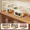 Prateleira para Micro-ondas de Cozinha Casa Rack de Armazenamento Multifuncional para Temperos Prateleira Camada Interna Expansível para Armário Sob a Pia